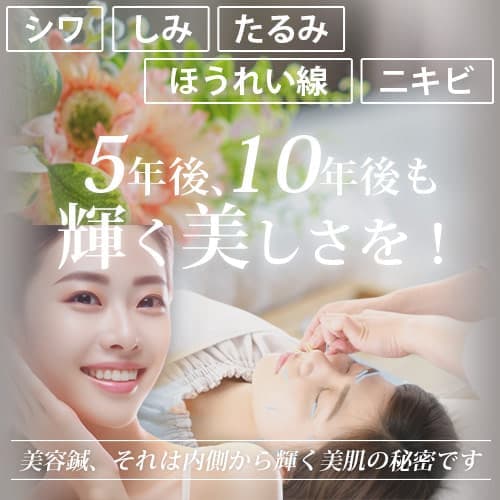 5年後、10年後も輝く美しさを!美容鍼、それは内側から輝く美肌の秘密です