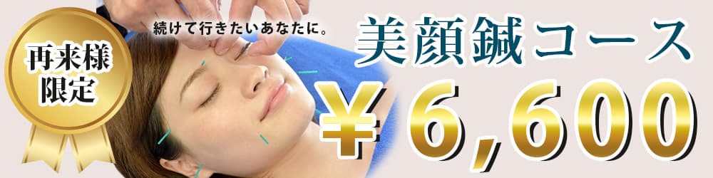 既存限定 美容鍼コース価格6600円